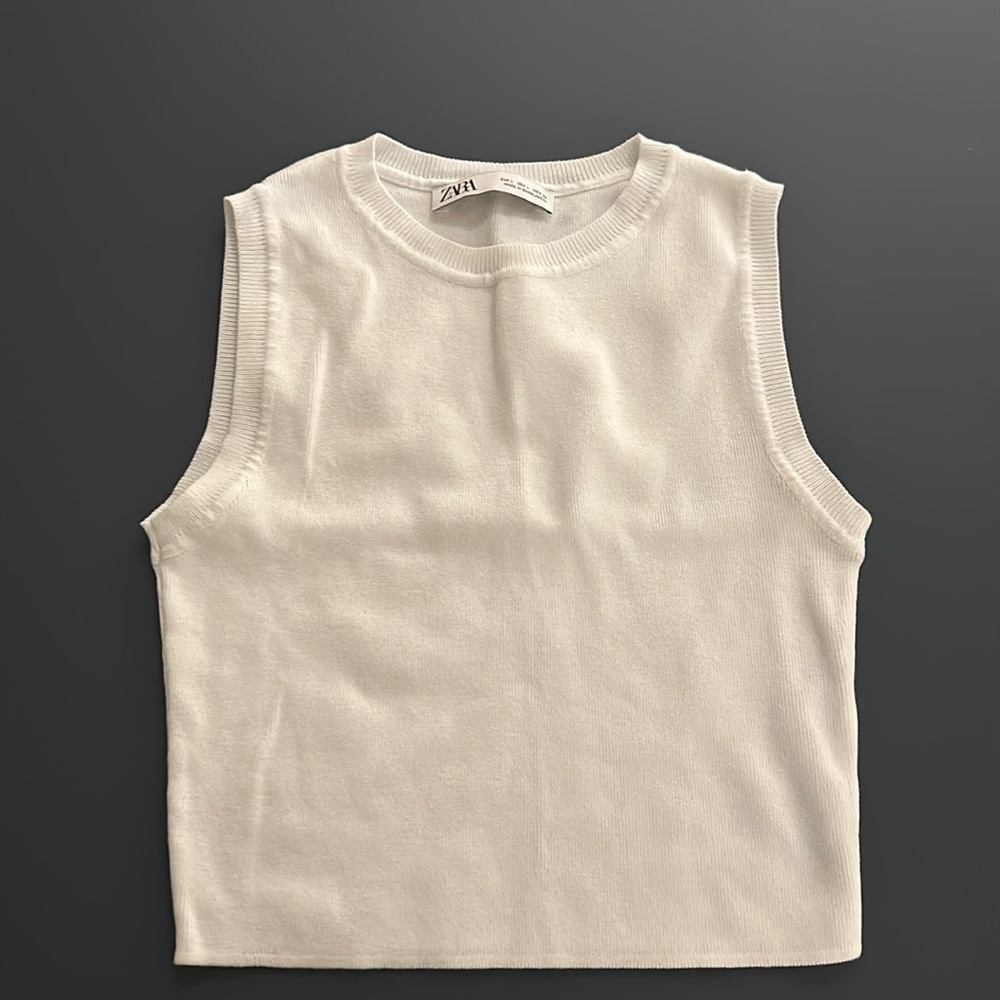 white zara tank top
